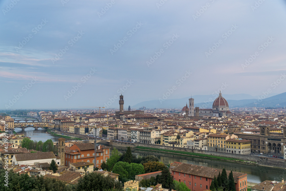 Panorama of the Italian city Florence with the Catedra Duomo