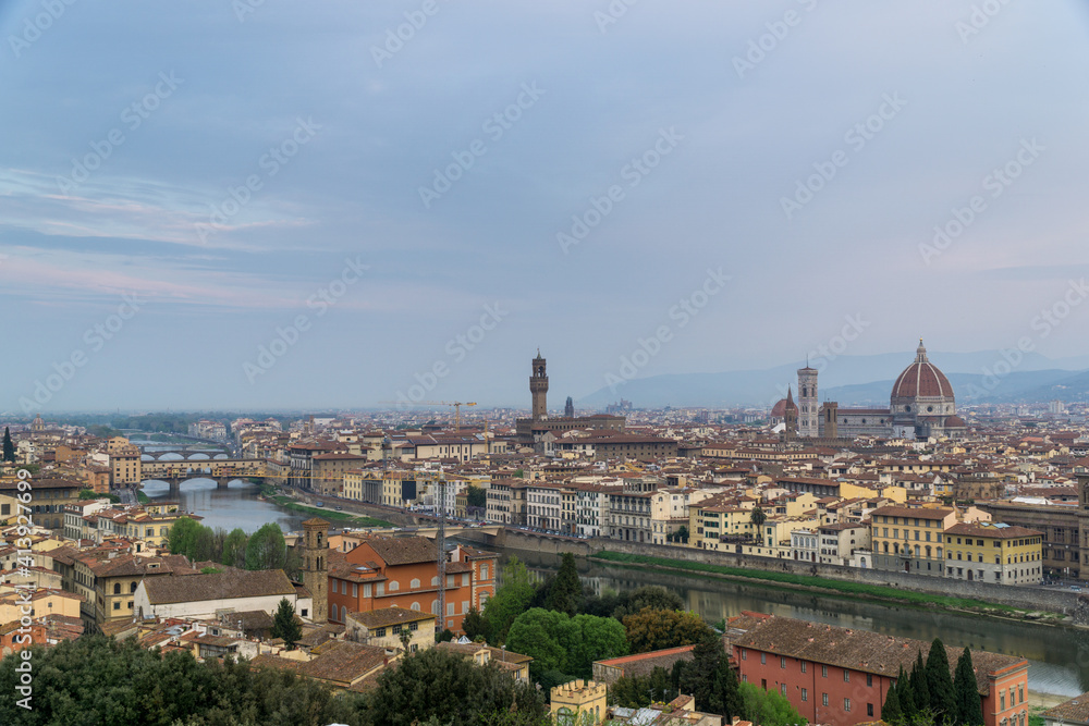 Panorama of the Italian city Florence with the Catedra Duomo