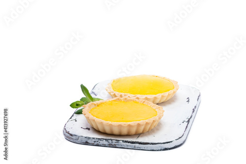 Traditional french lemon tart, top viewTraditional french lemon tart, top view photo