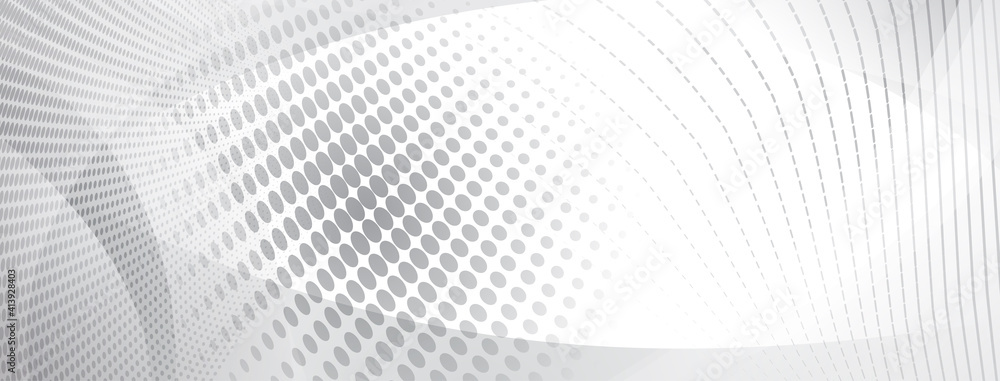 Abstract background made of curves and halftone dots in gray colors Abstract background made of curves and halftone dots in gray colors