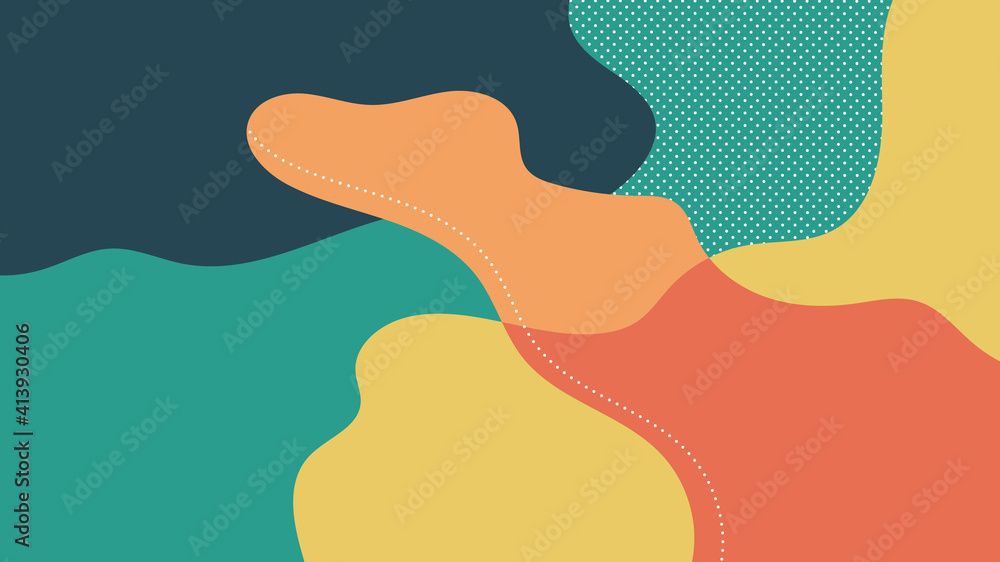 Abstract Modern Background with Wave Flat Style and Pastel Color