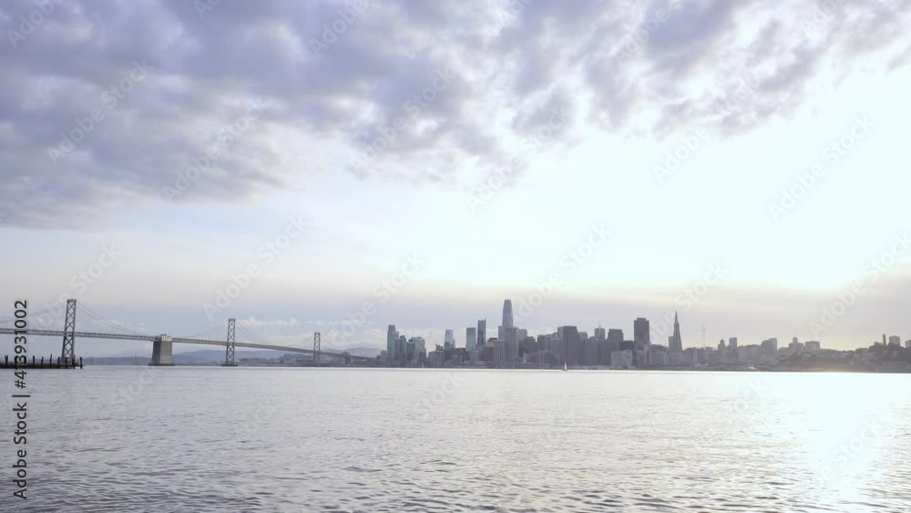 Bay Bridge_Oakland Bridge and San Francisco cityscape Bay Bridge_Oakland Bridge and San Francisco cityscape