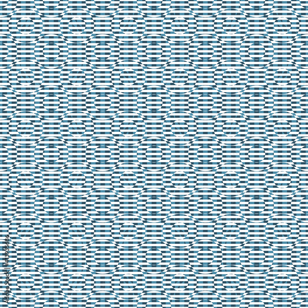 Optical illusion checkered seamless vector pattern with navy blue ...