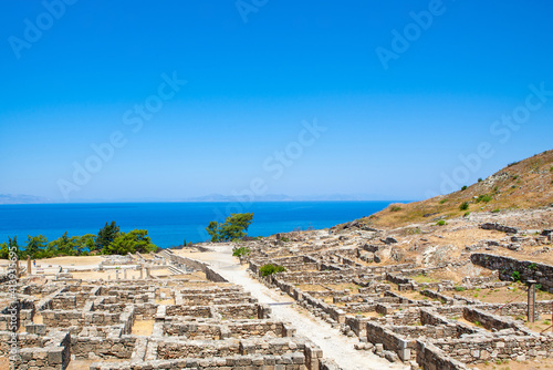 Ruins of Kameiros ancient city in Rhodes island, Greece