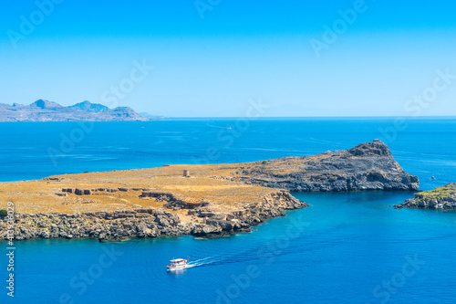 Lindos Bay on the Rhodes island, Greece