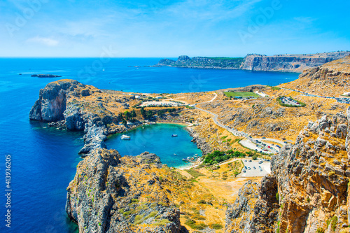 Landscape of the coast of Rhodes island