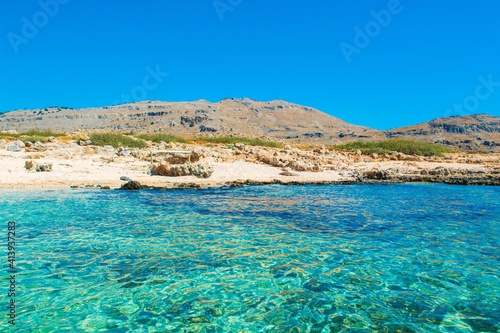 Landscape of the coast of Rhodes island