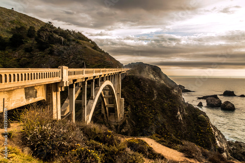 dramatic landscape photo of Big Sur,California during summer.