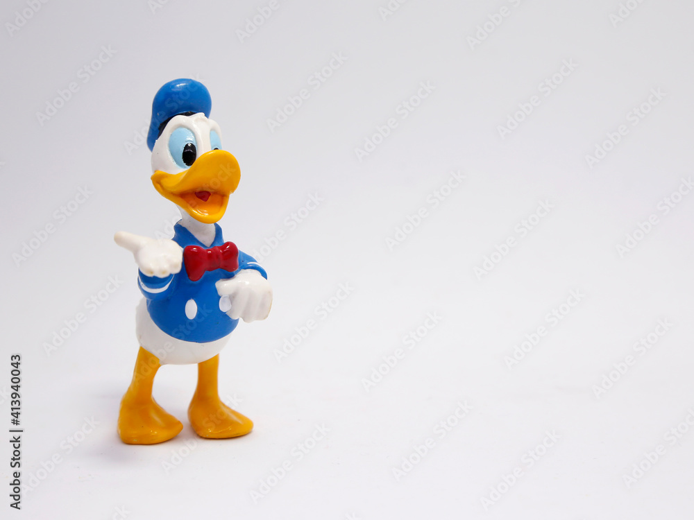 Donald duck. Cartoon characters from Walt Disney Pictures Studios. Classic cartoon. Isolated white. Stock Photo | Adobe Stock Donald duck. Cartoon characters from Walt Disney Pictures Studios. Classic cartoon. Isolated white. Stock Photo | Adobe Stock