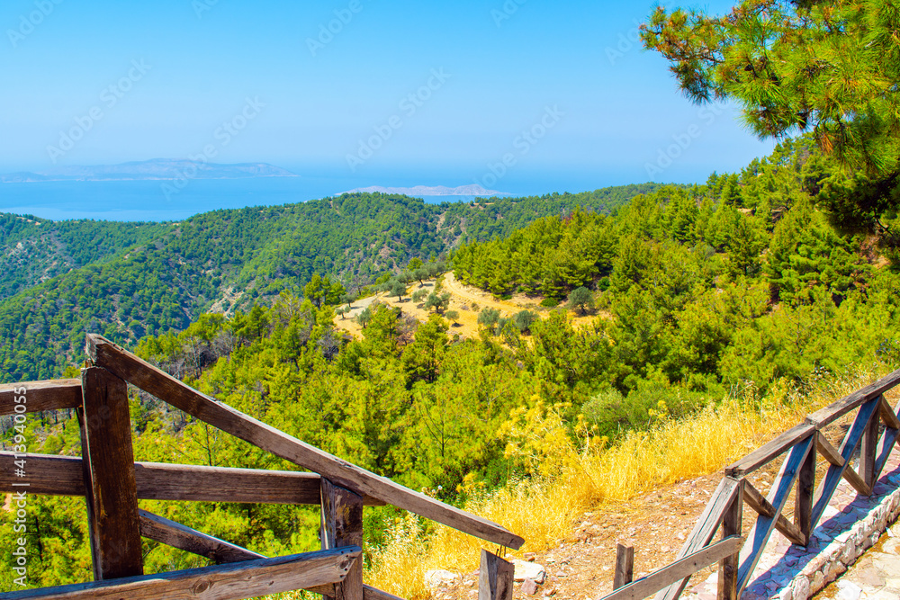 Landscape of the coast of Rhodes island