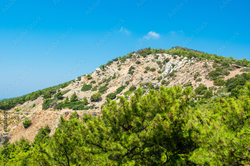 Landscape of the coast of Rhodes island