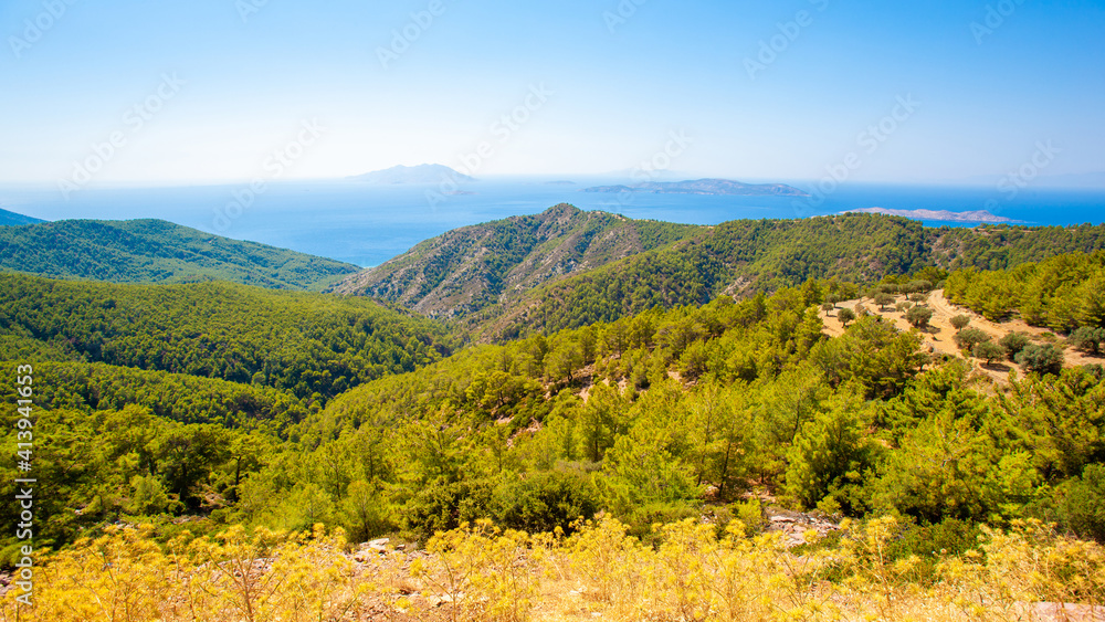 Landscape of the coast of Rhodes island