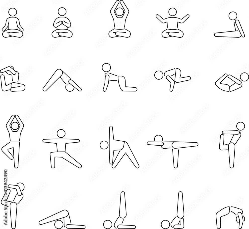 Yoga icon set isolated on white background from activities collection. Yoga icon set trendy and modern Yoga symbol for logo, web, app, UI. Yoga icon set simple sign. Yoga icon set isolated on white background from activities collection. Yoga icon set trendy and modern Yoga symbol for logo, web, app, UI. Yoga icon set simple sign.