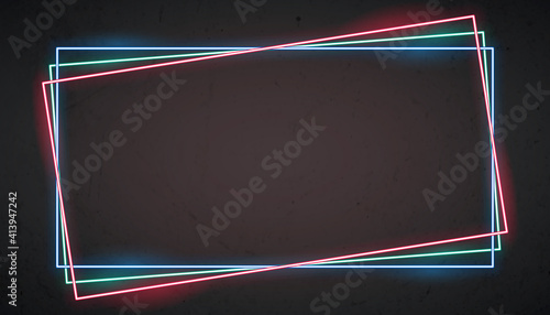 colors neon frame in stacking style design