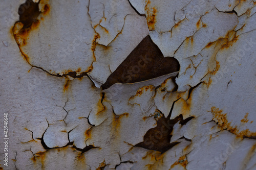 iron sheet, rusts and paint peels off