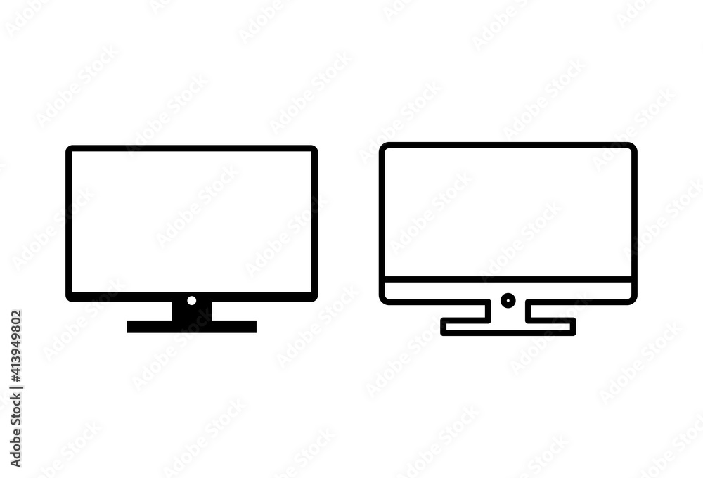 Computer icon set. computer monitor icon vector. Computer icon set. computer monitor icon vector.