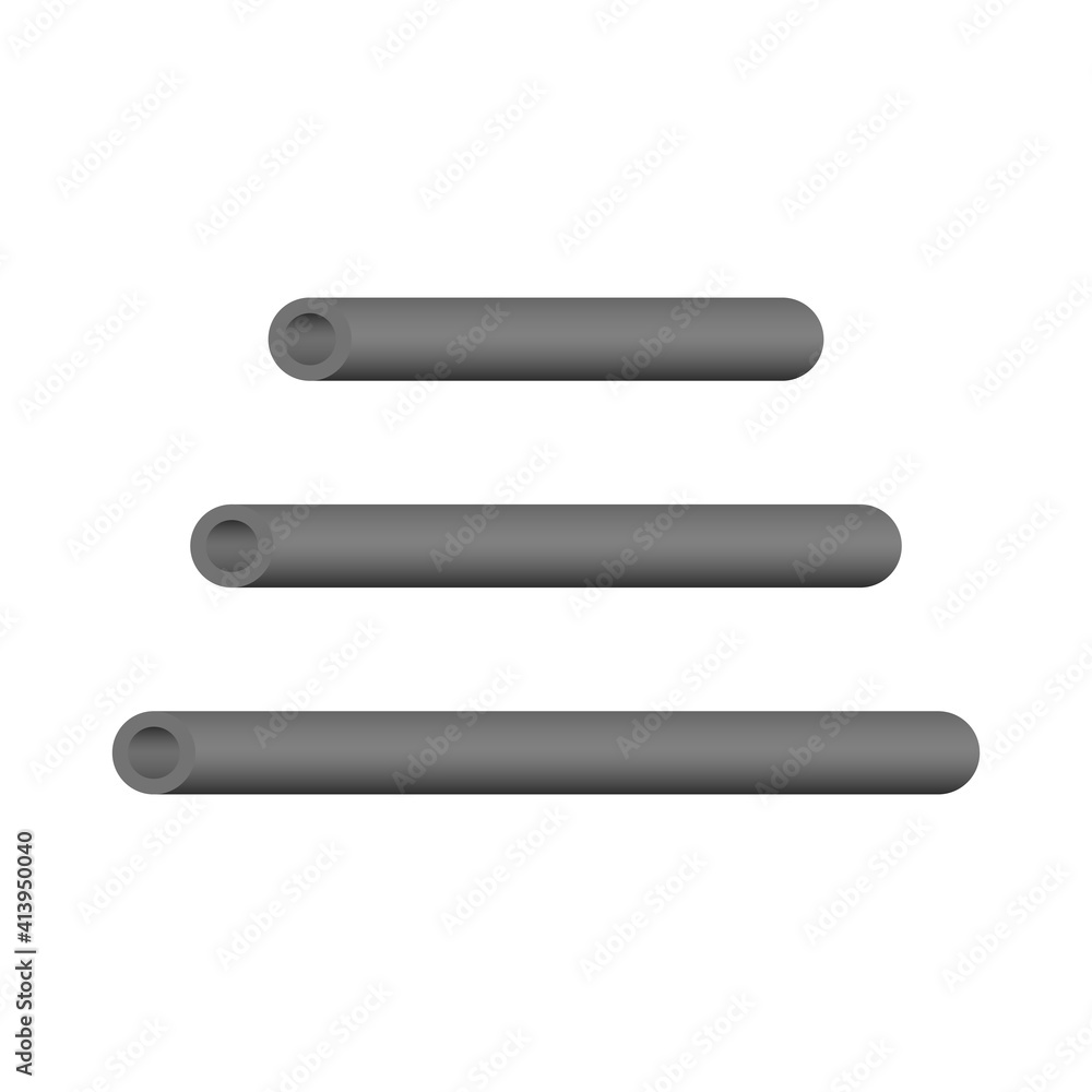 Steel pipe vector icon. Construction equipment, component part of tubular scaffolding system. Use to support temporary working platform or structure for construction, maintenance and repair building. Steel pipe vector icon. Construction equipment, component part of tubular scaffolding system. Use to support temporary working platform or structure for construction, maintenance and repair building.