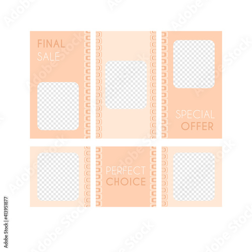 Editable design templates. Frames for web, banners, video, social media etc.