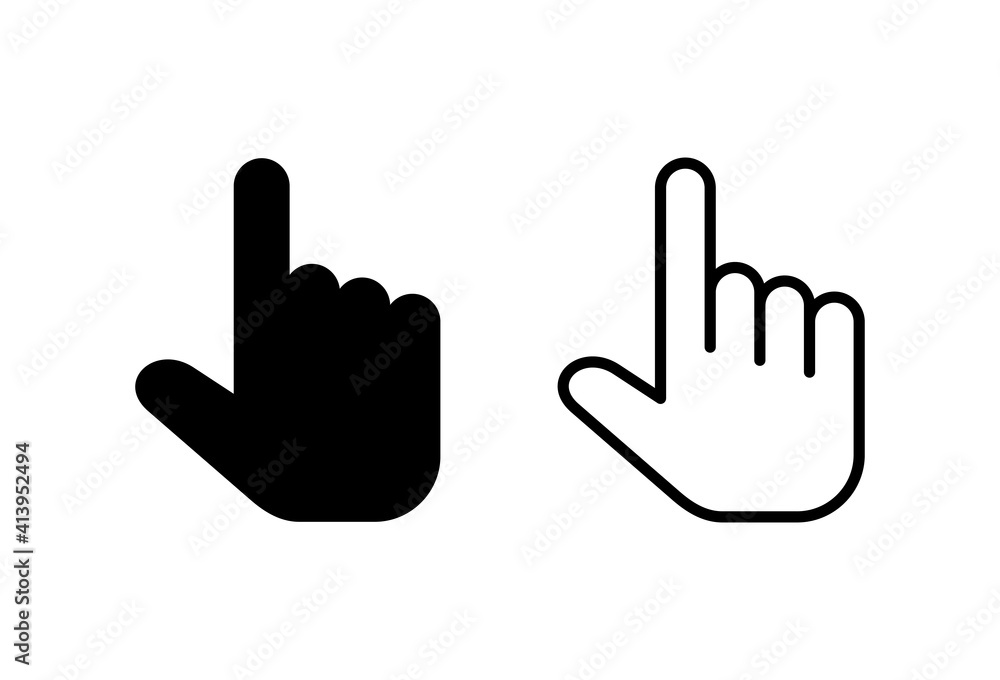 Hand cursor icon set. cursor icon vector. hand cursor icon click Hand cursor icon set. cursor icon vector. hand cursor icon click