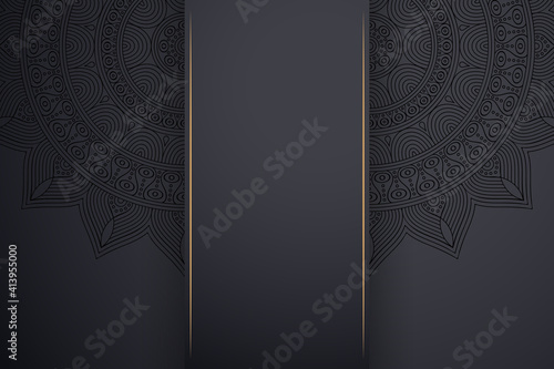 Luxury dark gold mandala ornament template