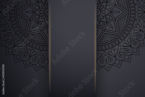 Luxury dark gold mandala ornament template