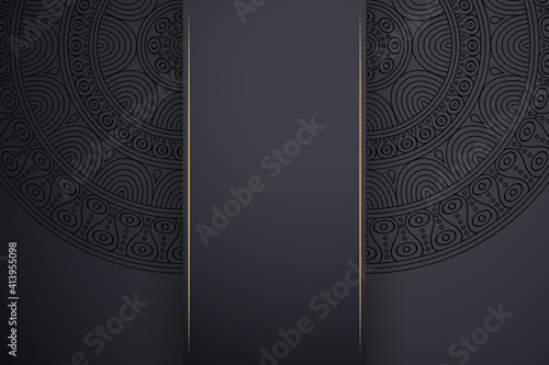 Luxury dark gold mandala ornament template