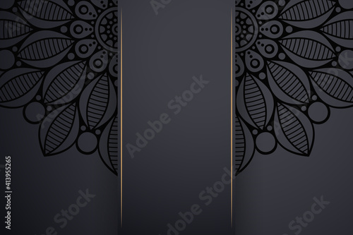 Luxury dark gold mandala ornament template