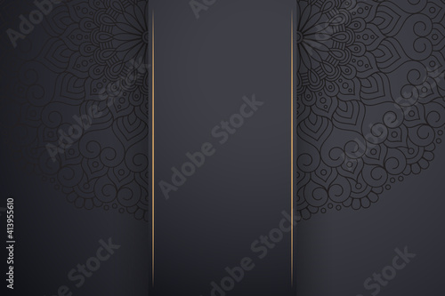 Luxury dark gold mandala ornament template