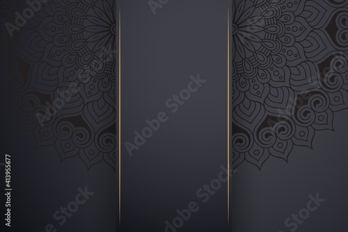 Luxury dark gold mandala ornament template