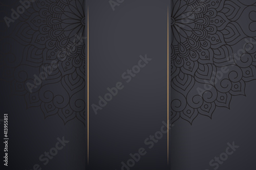 Luxury dark gold mandala ornament template