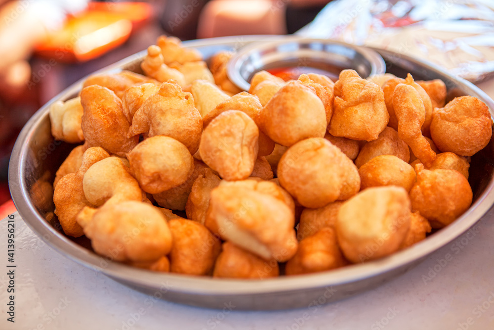Tasty Donuts in the Plate . Delicious high-calorie food Tasty Donuts in the Plate . Delicious high-calorie food