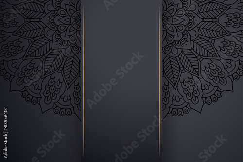Luxury dark gold mandala ornament template