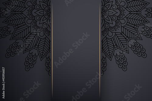 Luxury dark gold mandala ornament template