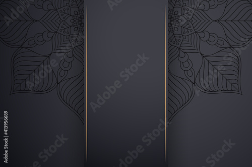 Luxury dark gold mandala ornament template