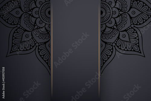 Luxury dark gold mandala ornament template