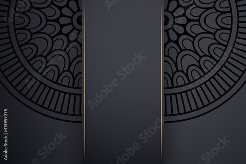 Luxury dark gold mandala ornament template