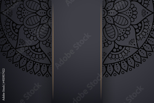 Luxury dark gold mandala ornament template