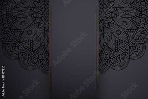 Luxury dark gold mandala ornament template