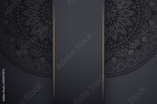 Luxury dark gold mandala ornament template