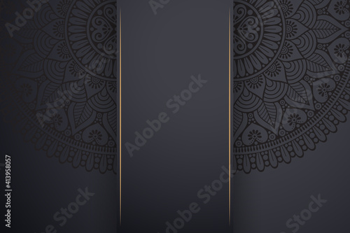 Luxury dark gold mandala ornament template