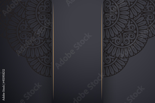Luxury dark gold mandala ornament template