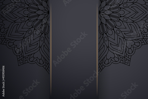 Luxury dark gold mandala ornament template