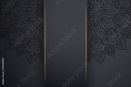 Luxury dark gold mandala ornament template
