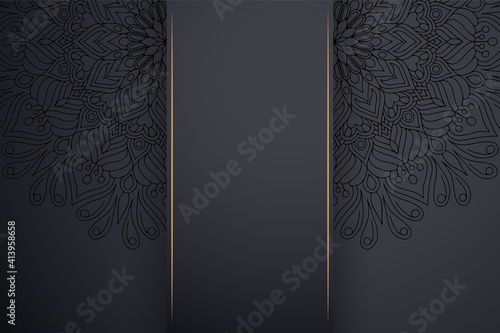 Luxury dark gold mandala ornament template