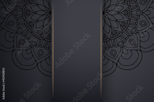 Luxury dark gold mandala ornament template