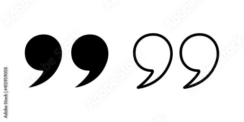 Quote icon set. Quotation mark symbol.