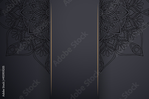 Luxury dark gold mandala ornament template