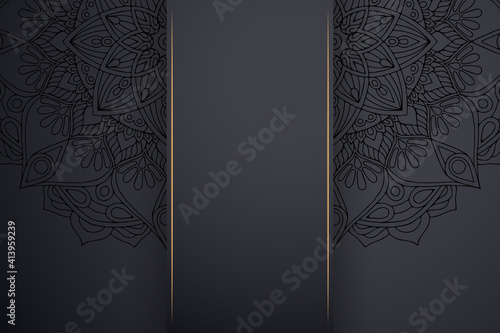 Luxury dark gold mandala ornament template