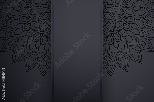 Luxury dark gold mandala ornament template