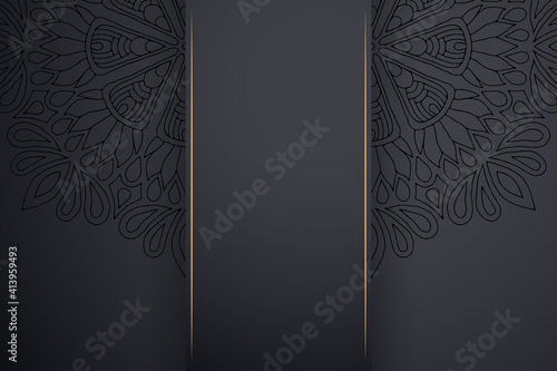 Luxury dark gold mandala ornament template